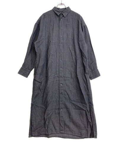 FINAMORE NAPOLI グレー 長袖シャツワンピース 30299-1 レディース SIZE 40 フィナモレ