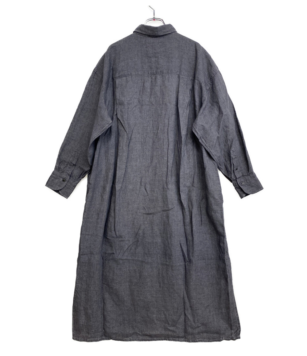 FINAMORE NAPOLI グレー 長袖シャツワンピース 30299-1 レディース SIZE 40 フィナモレ