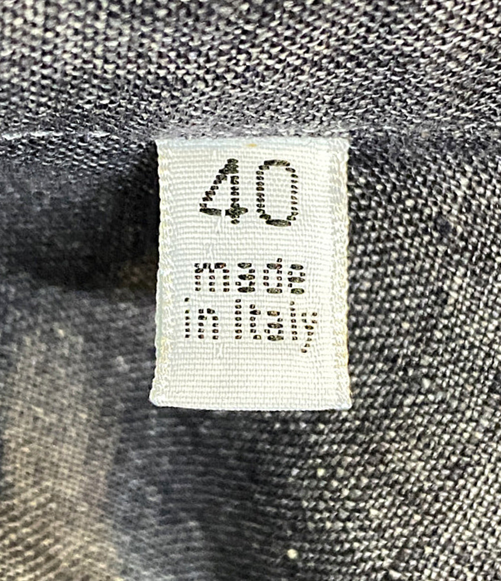 FINAMORE NAPOLI グレー 長袖シャツワンピース 30299-1 レディース SIZE 40 フィナモレ