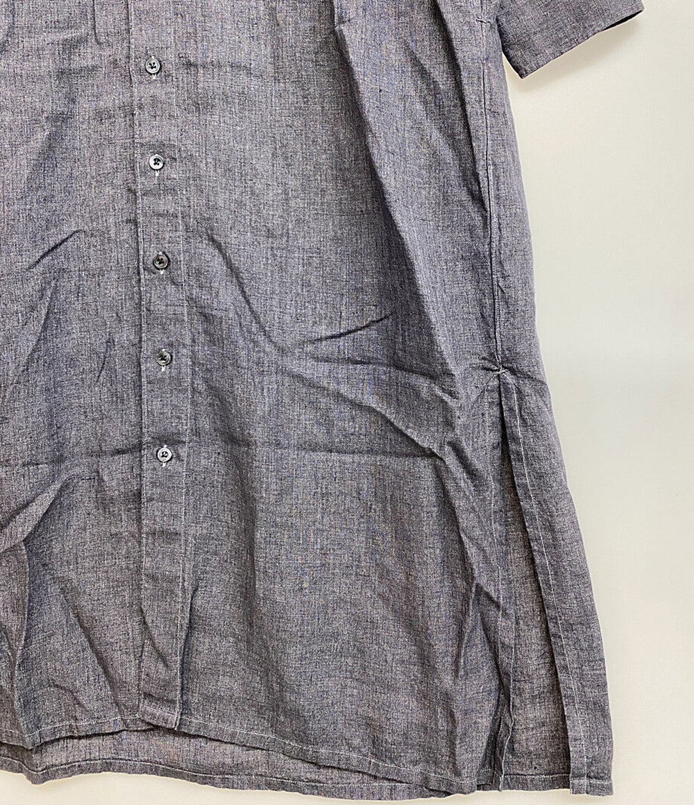 FINAMORE NAPOLI グレー 長袖シャツワンピース 30299-1 レディース SIZE 40 フィナモレ