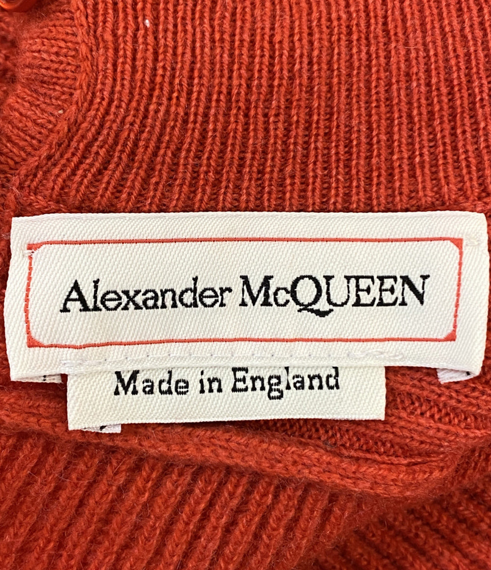 Alexander Mcqueen ワンピース レッド ニット素材 ビジュー 2020 633716 レディース SIZE M アレキサンダーマックイーン