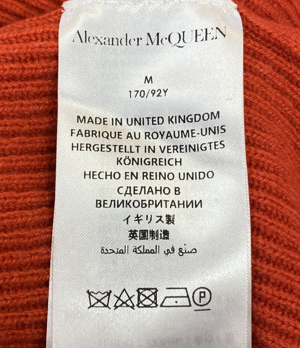 Alexander Mcqueen ワンピース レッド ニット素材 ビジュー 2020 633716 レディース SIZE M アレキサンダーマックイーン