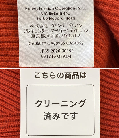 Alexander Mcqueen ワンピース レッド ニット素材 ビジュー 2020 633716 レディース SIZE M アレキサンダーマックイーン