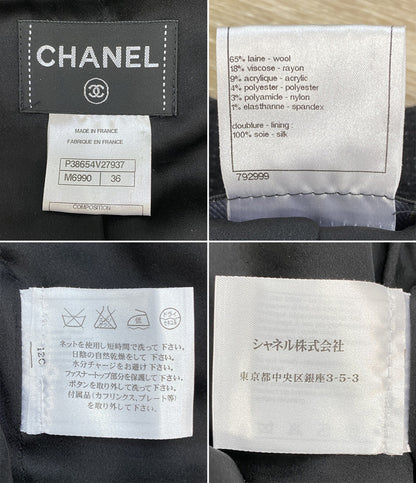 CHANEL ツイードワンピース ブラック P38654V27937 レディース SIZE 36 シャネル
