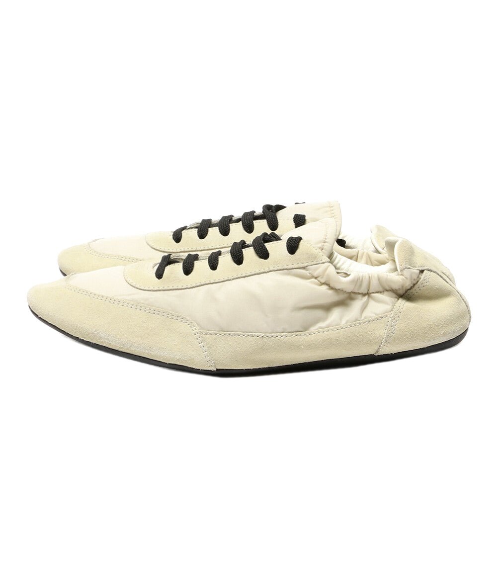 PRADA コラプス Re-Nylon xスエード スニーカー アイボリー 1E959N