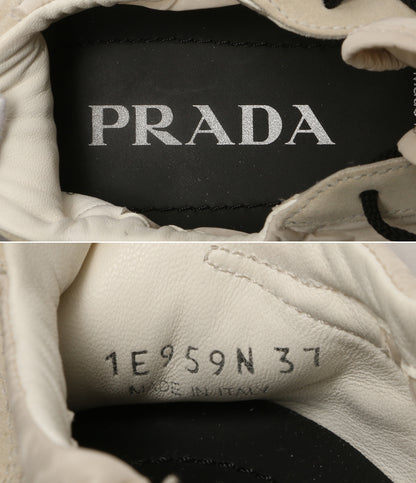 PRADA コラプス Re-Nylon xスエード スニーカー アイボリー 1E959N レディース SIZE 37 プラダ