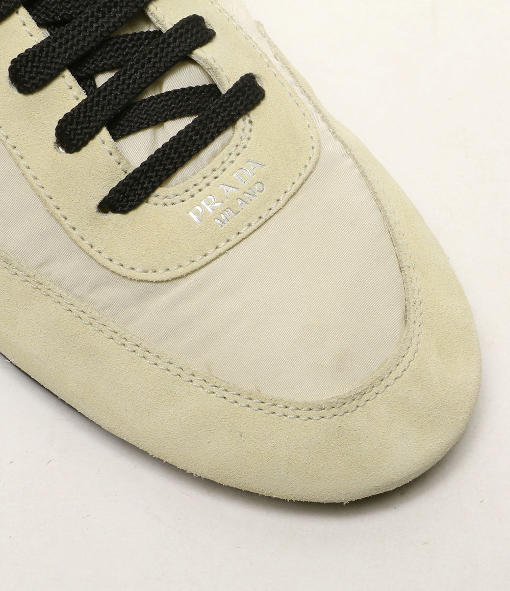 PRADA コラプス Re-Nylon xスエード スニーカー アイボリー 1E959N