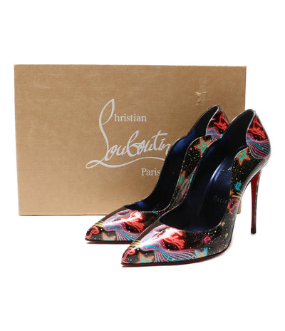 美品 Christian Louboutin パンプス ブラック マルチカラ- HOT CHICK 1230279 T912 レディース SIZE 37 クリスチャンルブタン