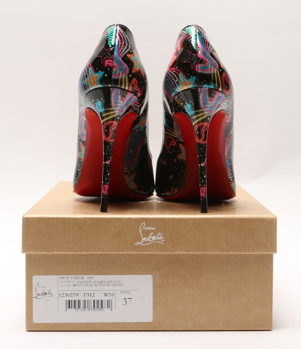 美品 Christian Louboutin パンプス ブラック マルチカラ- HOT CHICK 1230279 T912 レディース SIZE 37 クリスチャンルブタン