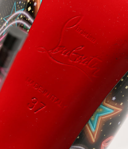 美品 Christian Louboutin パンプス ブラック マルチカラ- HOT CHICK 1230279 T912 レディース SIZE 37 クリスチャンルブタン