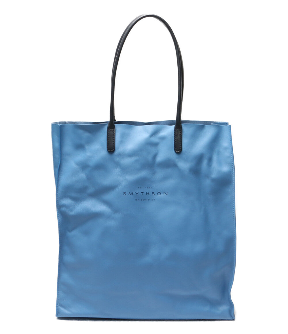 SMYTHSON トートバッグ レザー ブルー レディース スマイソン