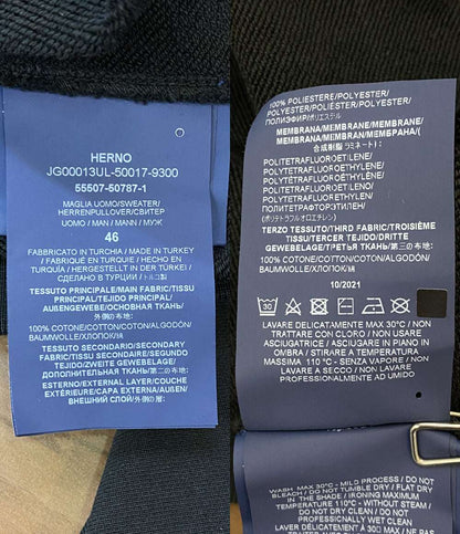 HERNO ハーフジップパーカー ブラック メンズ SIZE 46 ヘルノ
