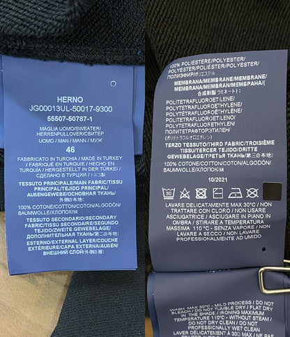 HERNO ハーフジップパーカー ブラック メンズ SIZE 46 ヘルノ