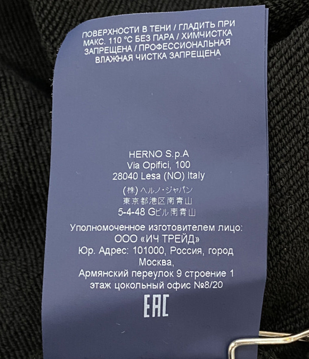 HERNO ハーフジップパーカー ブラック メンズ SIZE 46 ヘルノ