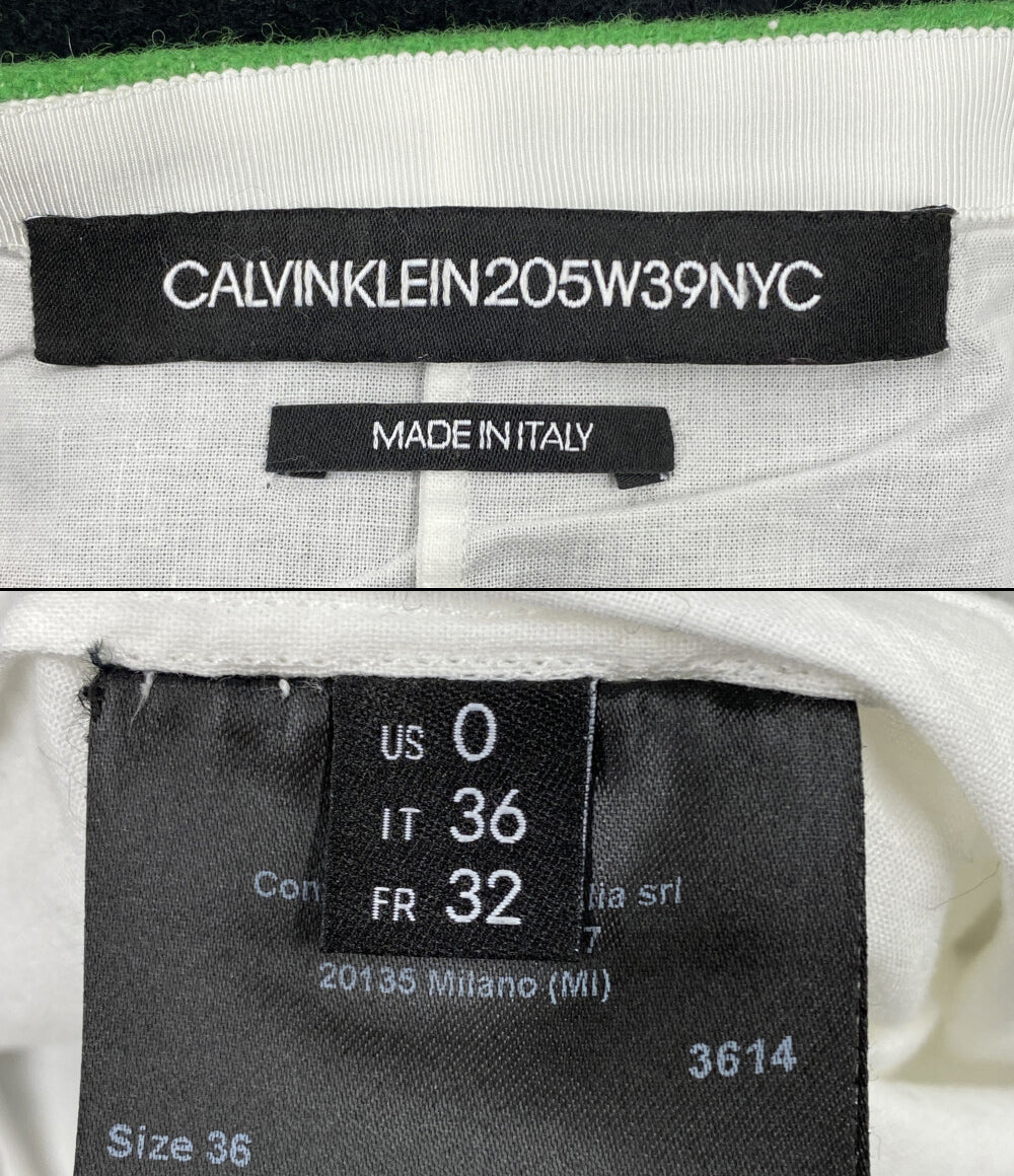 美品 Calvin klein スカート 205W39NYC ラフシモンズ PENDLETION ブラック×グリーン レディース SIZE US0 カルバンクライン
