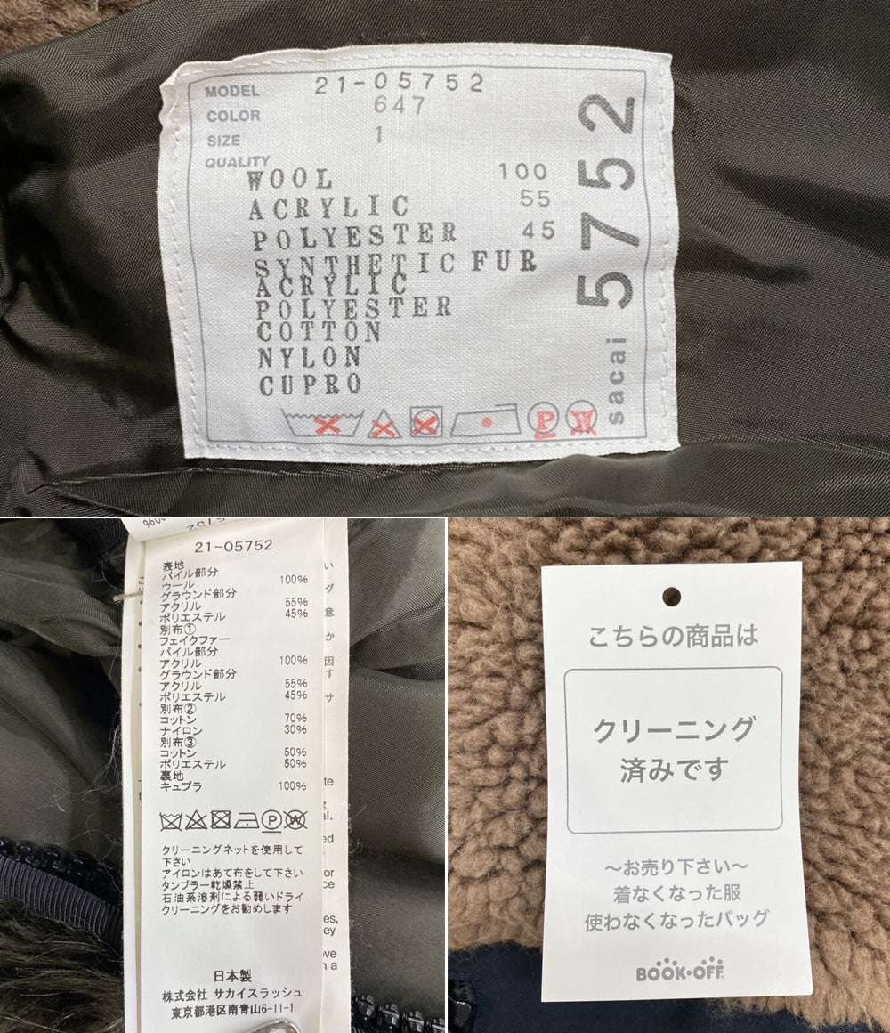 sacai ブルゾン Faux Shearling Faux Fur Blouson 2021AW 21-05752 レディース SIZE 1 サカイ