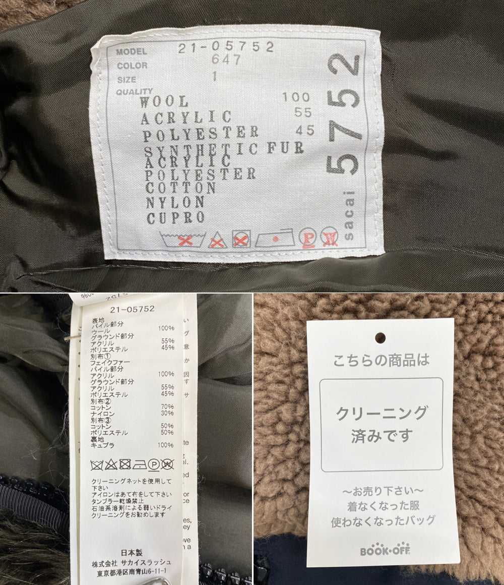 sacai ブルゾン Faux Shearling Faux Fur Blouson 2021AW 21-05752 レディース SIZE 1 サカイ