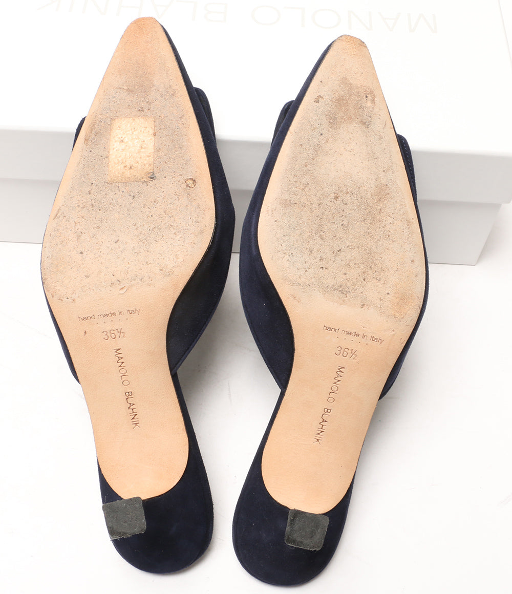 マノロブラニク MANOLO BLAHNIK ミュール 37 - レザー ライトブルー