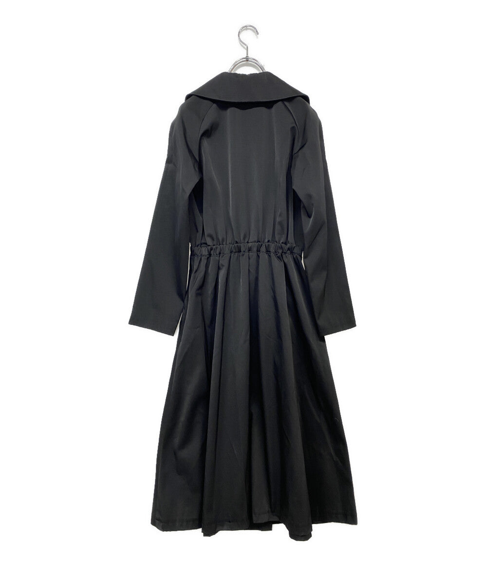 YOHJI YAMAMOTO +NOIR ナイロンロングコート ブラック NJ C16 606 レディース SIZE 2 ヨウジヤマモト プリュス ノアール