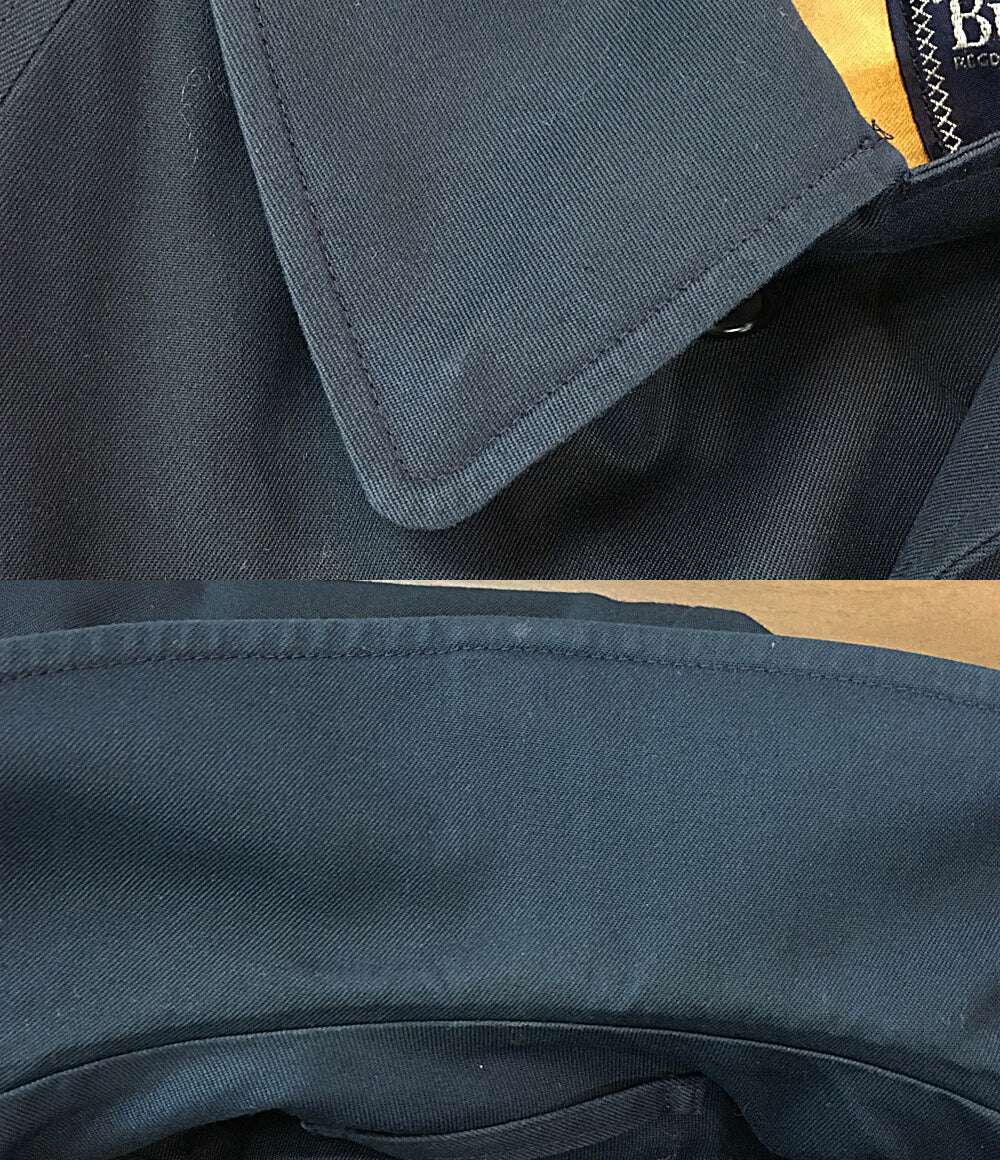 Burberrys ステンカラーコート 裏地チェック ネイビー メンズ SIZE