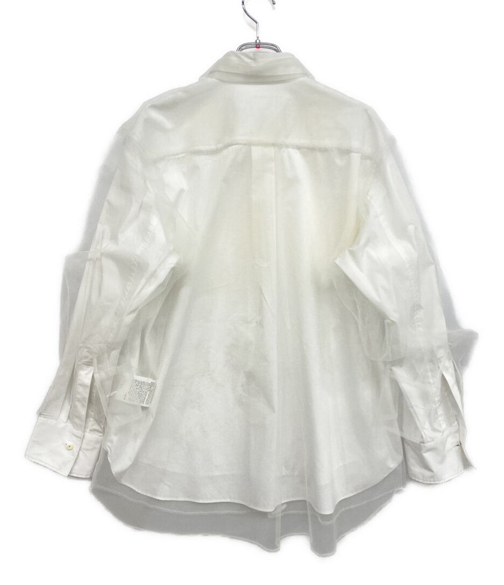 Chika Kisada チカキサダ チュール長袖シャツ ホワイト CB-24055 レディース SIZE 1