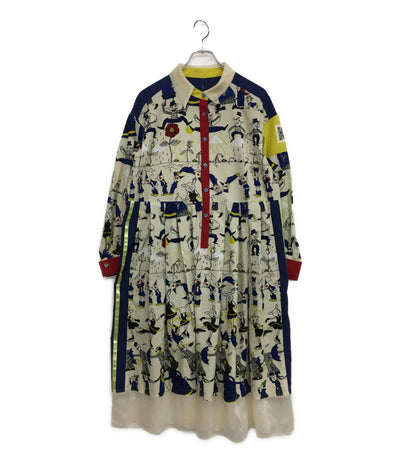 美品 オレボレブラ 総柄シャツワンピース ぶた 長袖 815093 レディース SIZE M