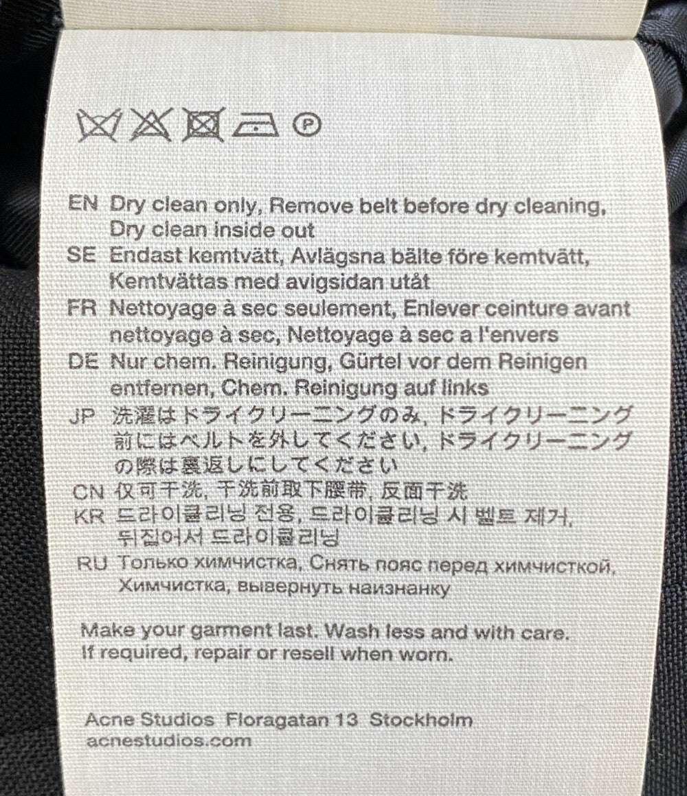 美品 Acne Studios ジャケット Double Breasted Belted Jacket BLACK レディース SIZE 32 アクネストゥディオズ