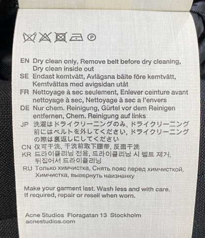 美品 Acne Studios ジャケット Double Breasted Belted Jacket BLACK レディース SIZE 32 アクネストゥディオズ
