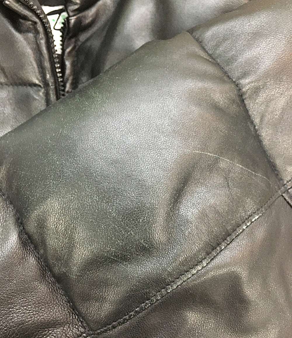 SCHOTT ダウンジャケット レザー USA製 ブラック メンズ SIZE 34 ショット