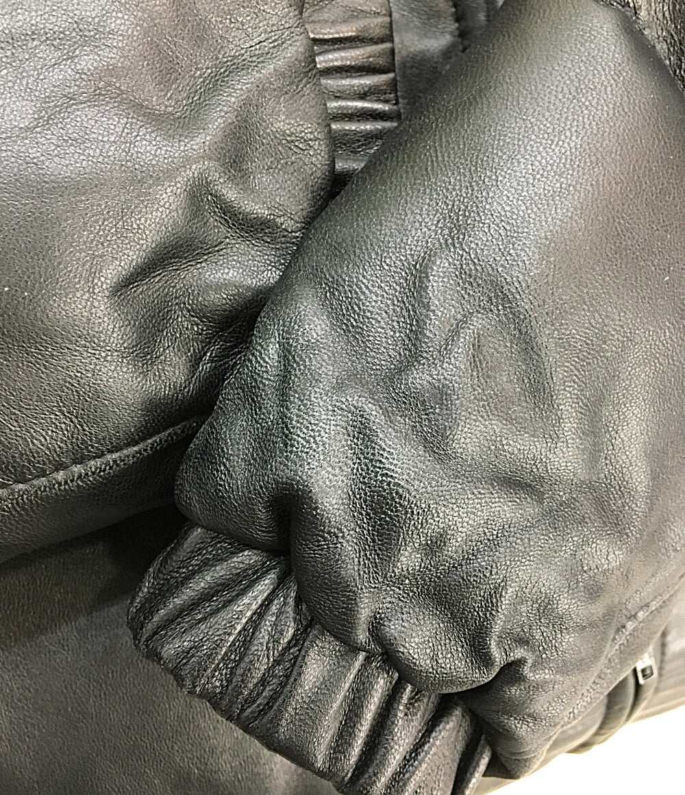 SCHOTT ダウンジャケット レザー USA製 ブラック メンズ SIZE 34 ショット