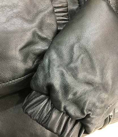 SCHOTT ダウンジャケット レザー USA製 ブラック メンズ SIZE 34 ショット