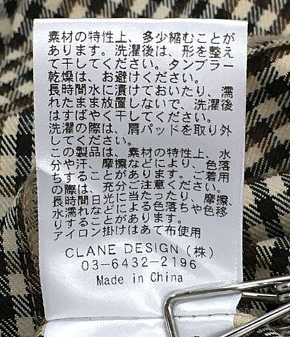 CLANE 長袖シャツワンピース チェック 17112-5352 レディース SIZE - クラネ