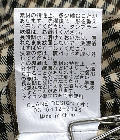CLANE 長袖シャツワンピース チェック 17112-5352 レディース SIZE - クラネ
