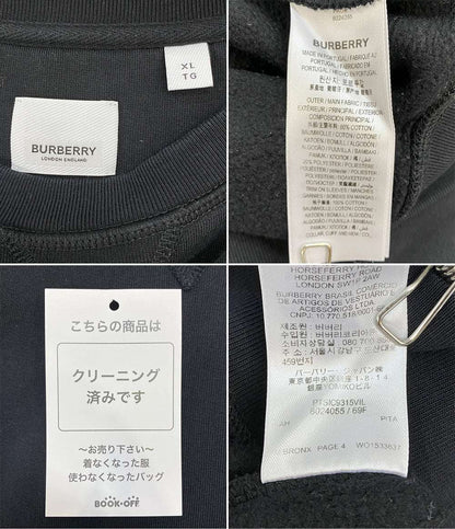 BURBERRY スウェットシャツ ブラック 袖サイドチェック メンズ SIZE XL バーバリー