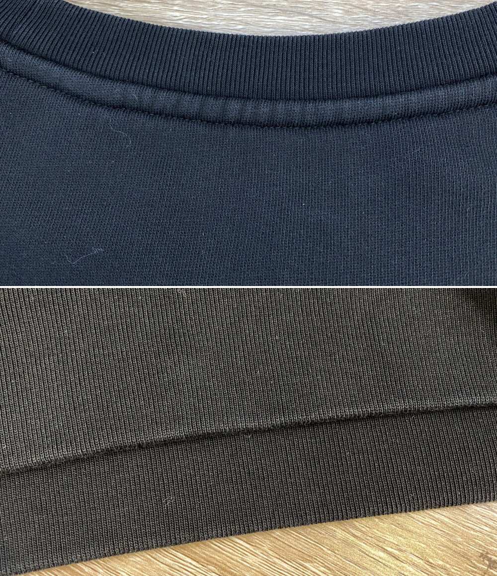 BURBERRY スウェットシャツ ブラック 袖サイドチェック メンズ SIZE XL バーバリー