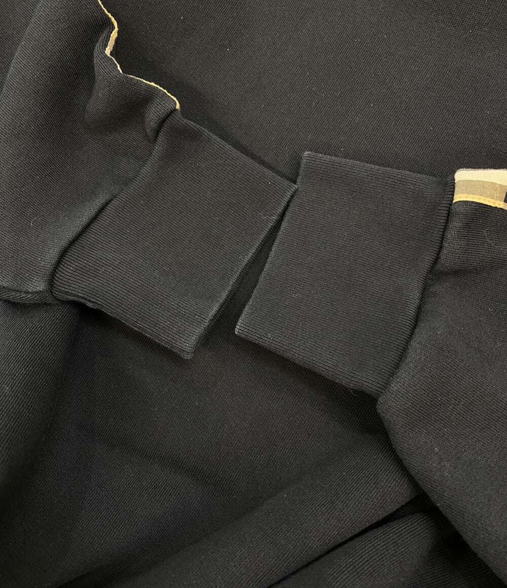 BURBERRY スウェットシャツ ブラック 袖サイドチェック メンズ SIZE XL バーバリー