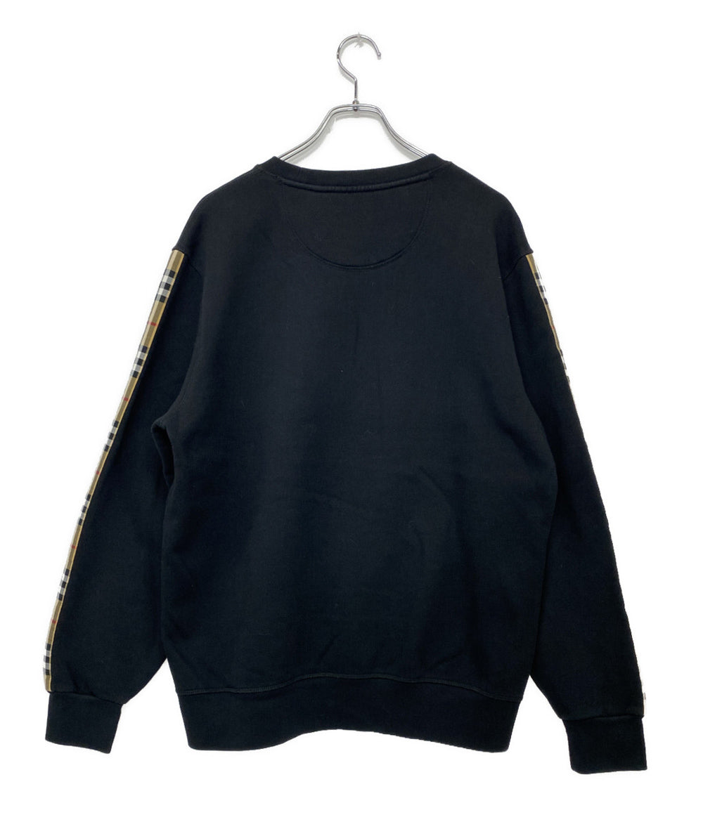 BURBERRY スウェットシャツ ブラック 袖サイドチェック メンズ SIZE XL バーバリー