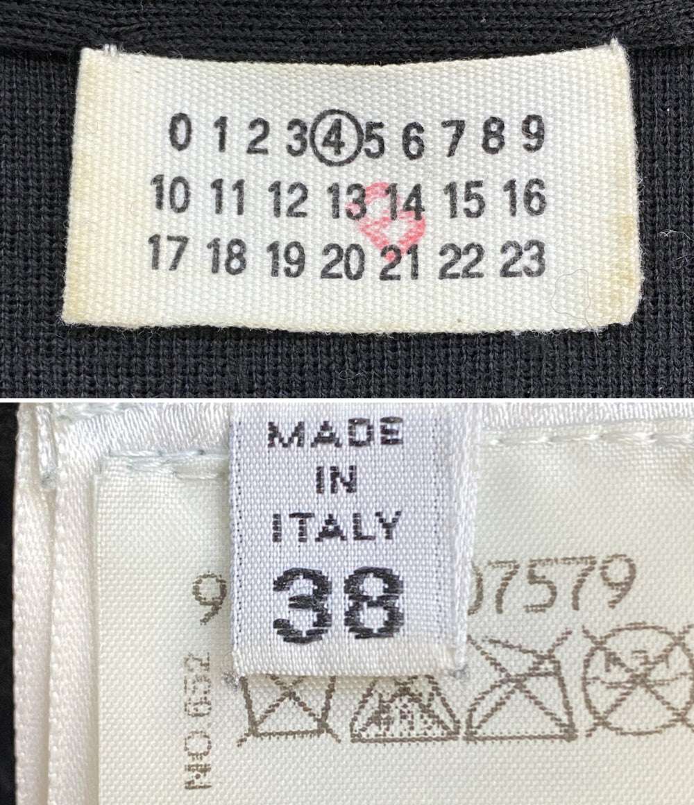 MARTIN MARGIELA ベスト ブラック レザー ウール 929PT0107579 レディース SIZE 38 マルタンマルジェラ