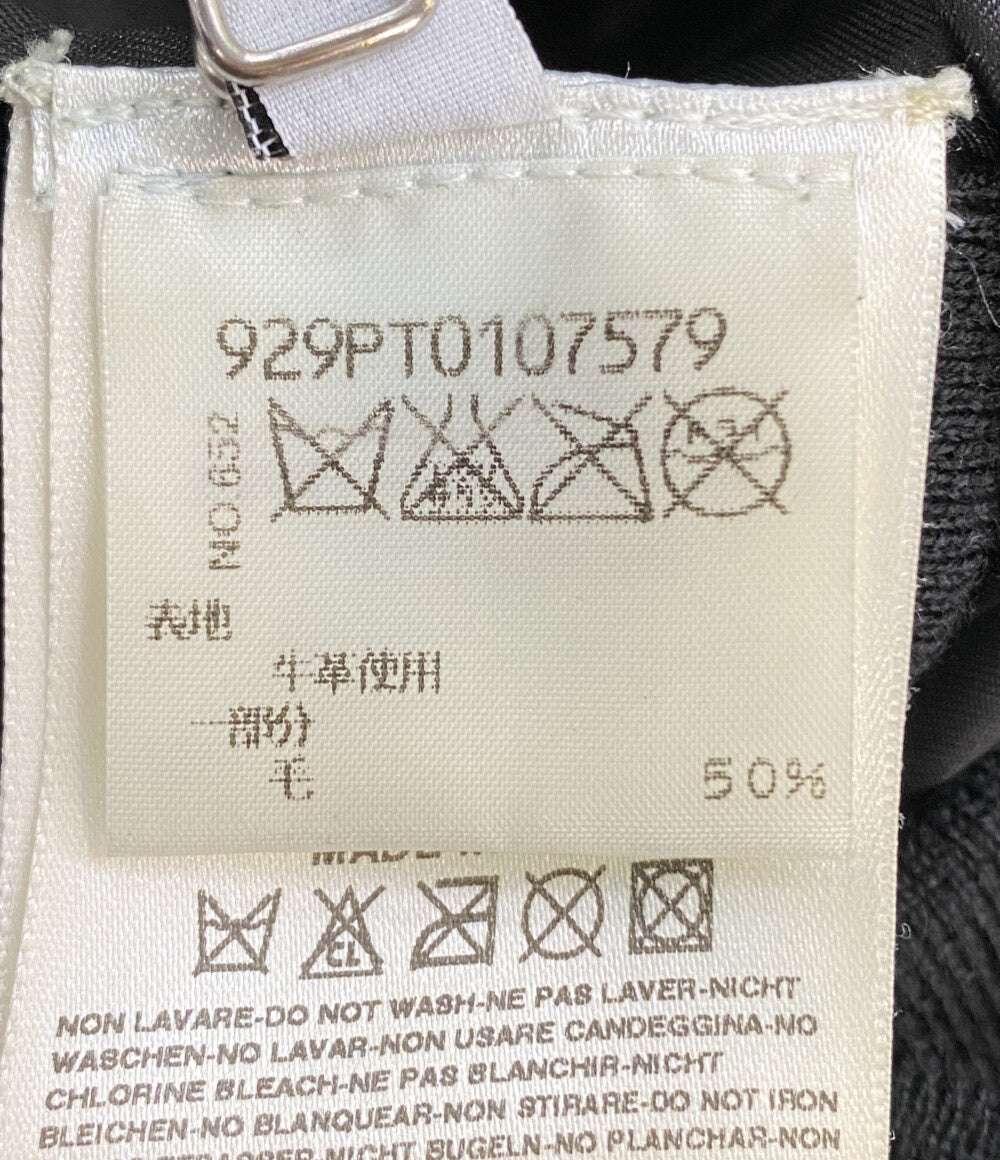 MARTIN MARGIELA ベスト ブラック レザー ウール 929PT0107579 レディース SIZE 38 マルタンマルジェラ