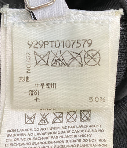 MARTIN MARGIELA ベスト ブラック レザー ウール 929PT0107579 レディース SIZE 38 マルタンマルジェラ