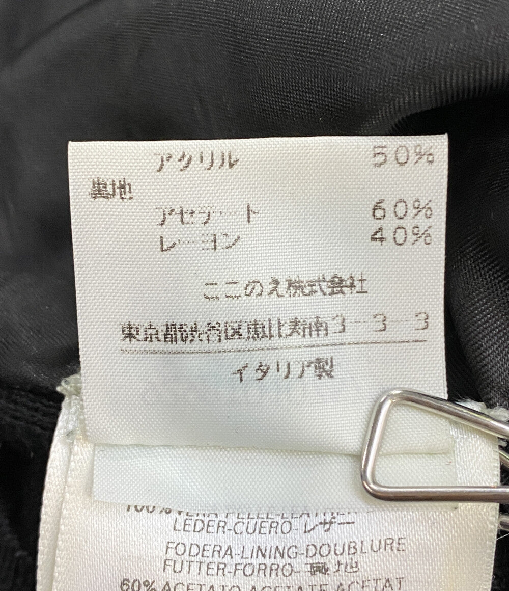 MARTIN MARGIELA ベスト ブラック レザー ウール 929PT0107579 レディース SIZE 38 マルタンマルジェラ