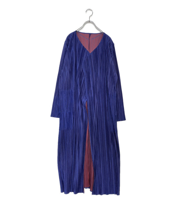 美品 PLEATS PLEASE カーディガン パープル PP63-JA817 レディース
