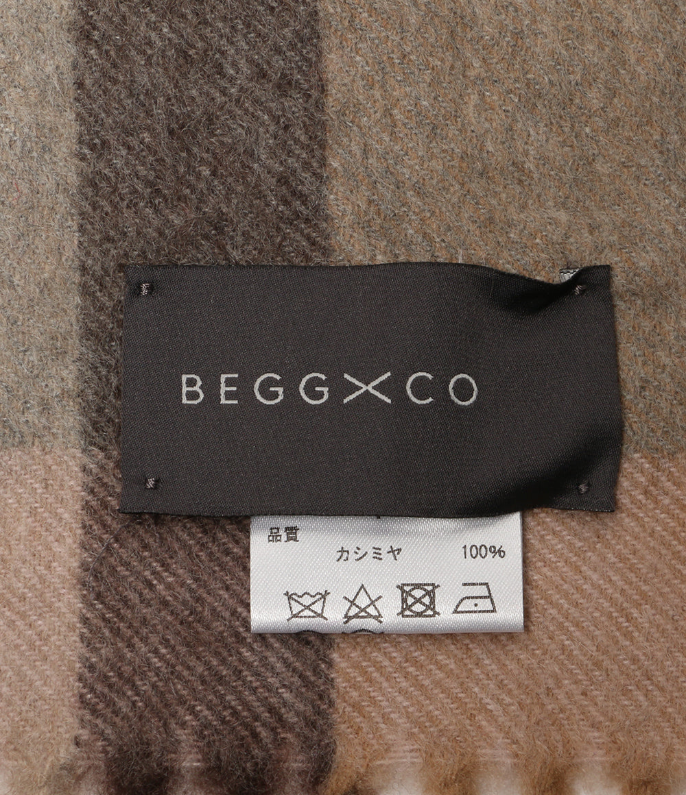 BEGG CO ベグアンドコー ストール カシミヤ100％ ベージュ チェック 592-0230210 レディース SIZE F