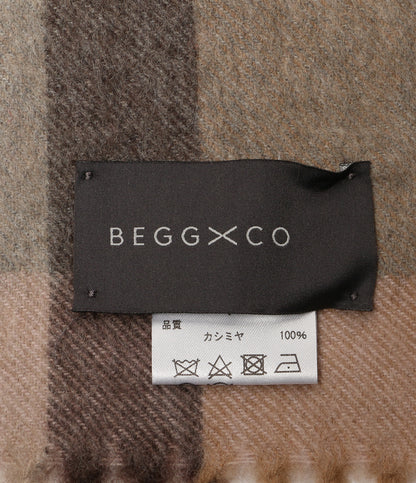 BEGG CO ベグアンドコー ストール カシミヤ100％ ベージュ チェック 592-0230210 レディース SIZE F