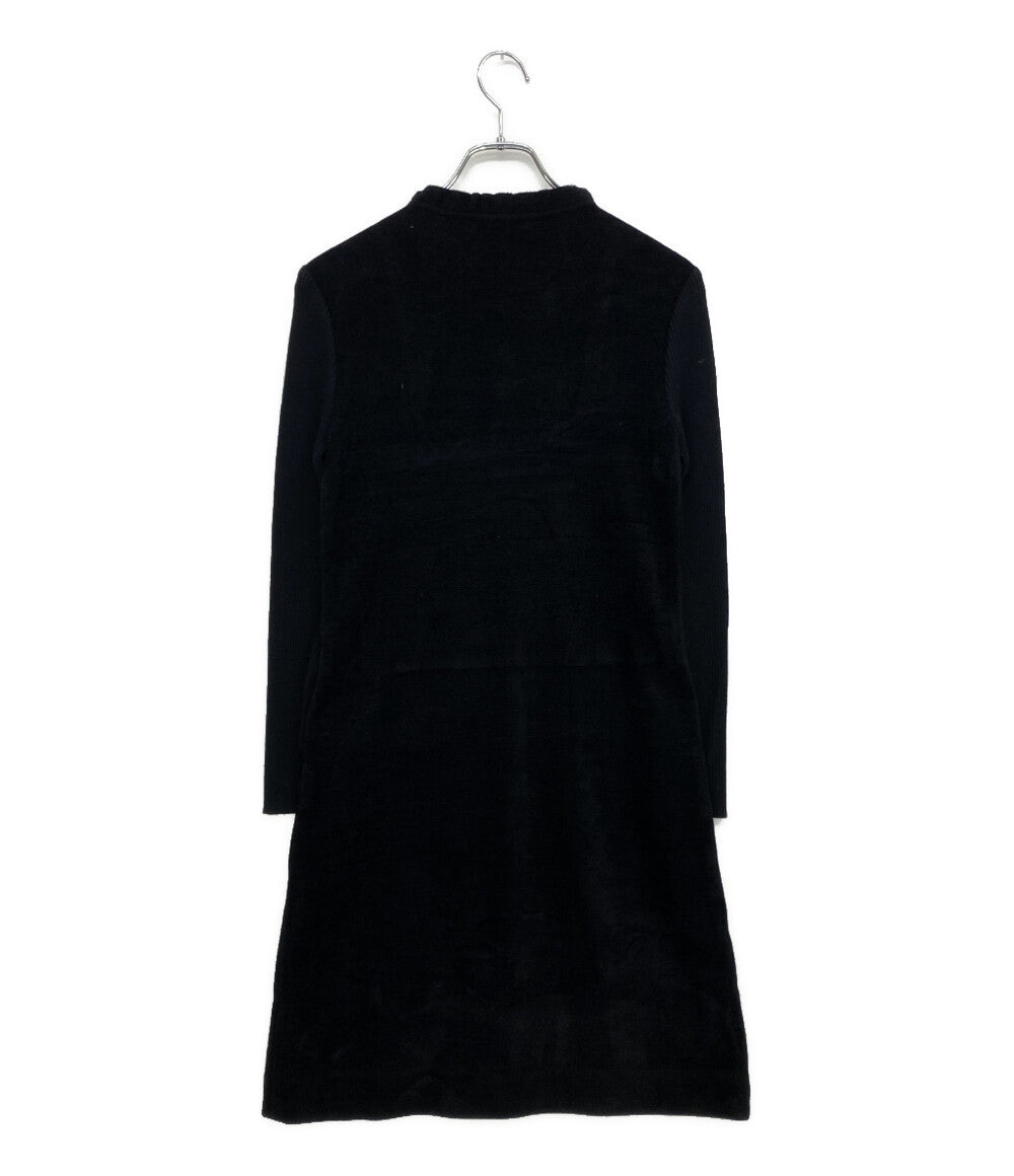 Rene ルネ 長袖ワンピース ブラック ビジュー パイル 6242300 レディース SIZE 34