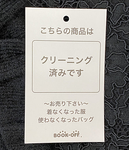Rene ルネ 長袖ワンピース ブラック ビジュー パイル 6242300 レディース SIZE 34