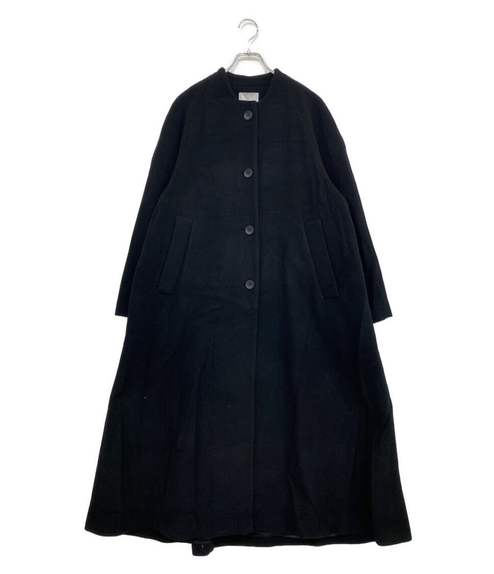 CLANE ノーカラーフレアコート ブラック 15101-0032 レディース SIZE 2 クラネ