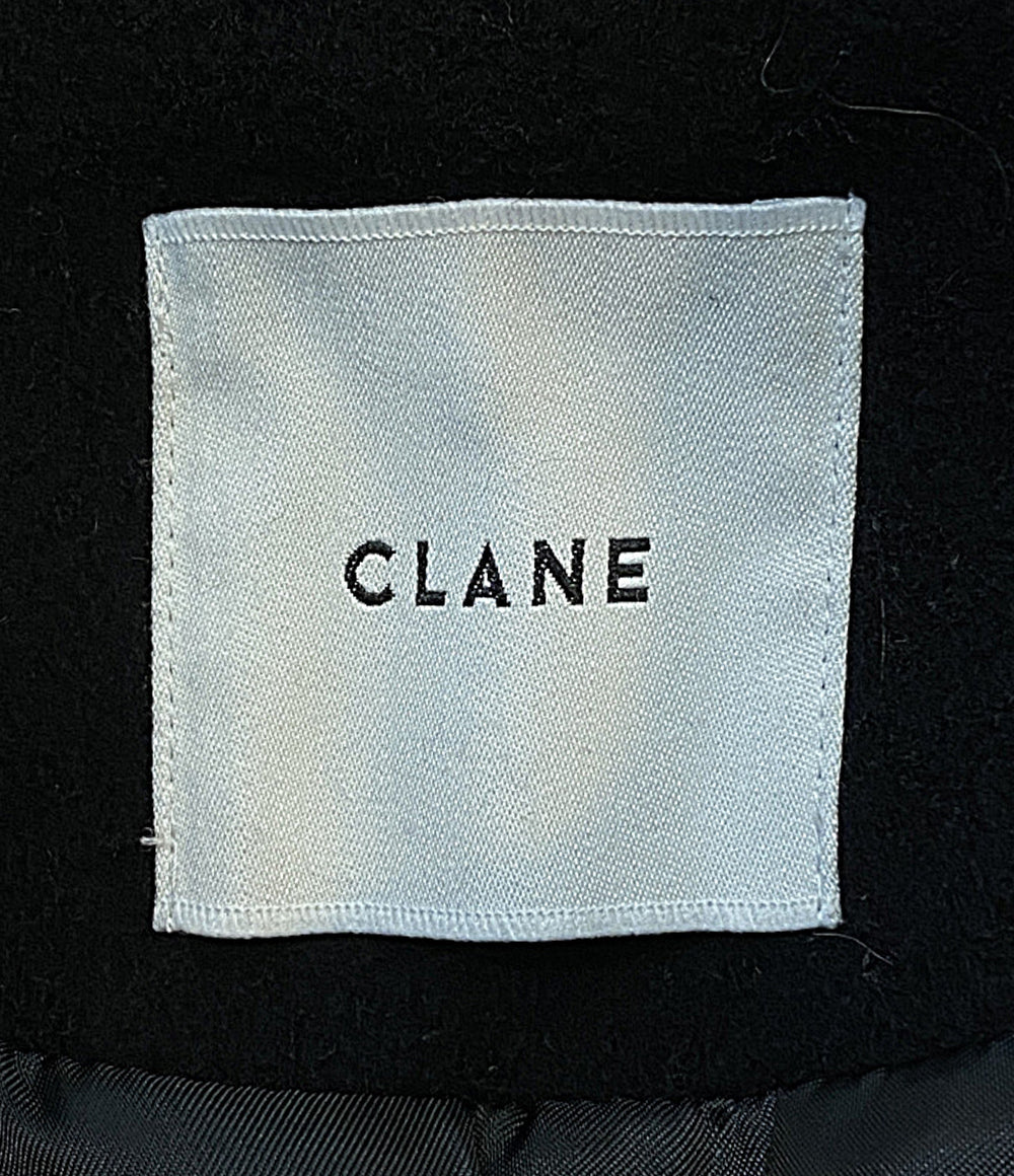 CLANE ノーカラーフレアコート ブラック 15101-0032 レディース SIZE 2 クラネ