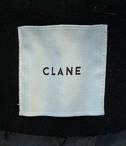 CLANE ノーカラーフレアコート ブラック 15101-0032 レディース SIZE 2 クラネ