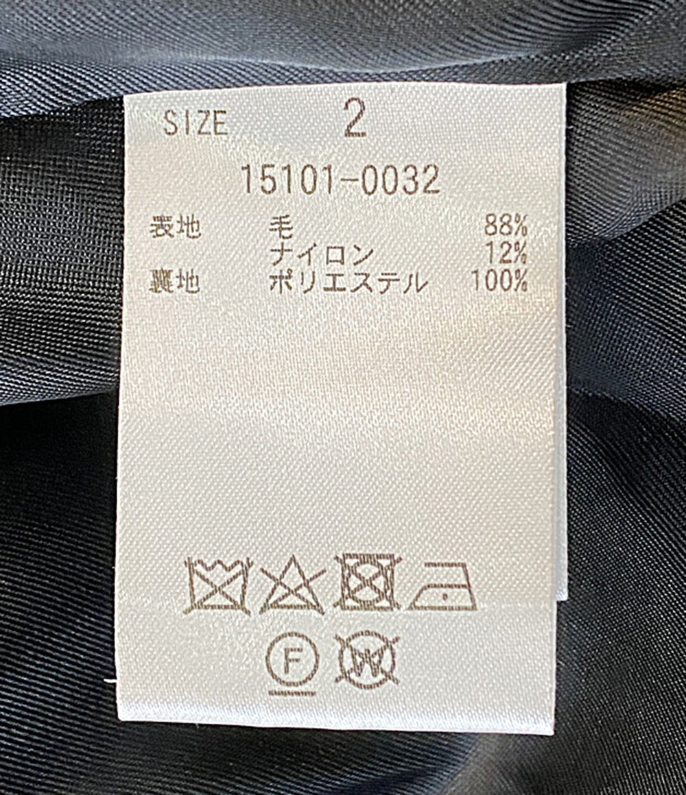 CLANE ノーカラーフレアコート ブラック 15101-0032 レディース SIZE 2 クラネ